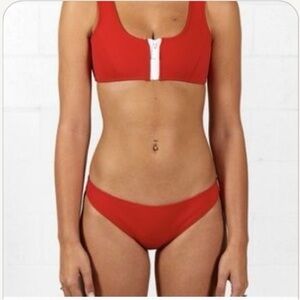 Red Hoaka Swim Bikini Set Women’s Top Size S Badom SZ S